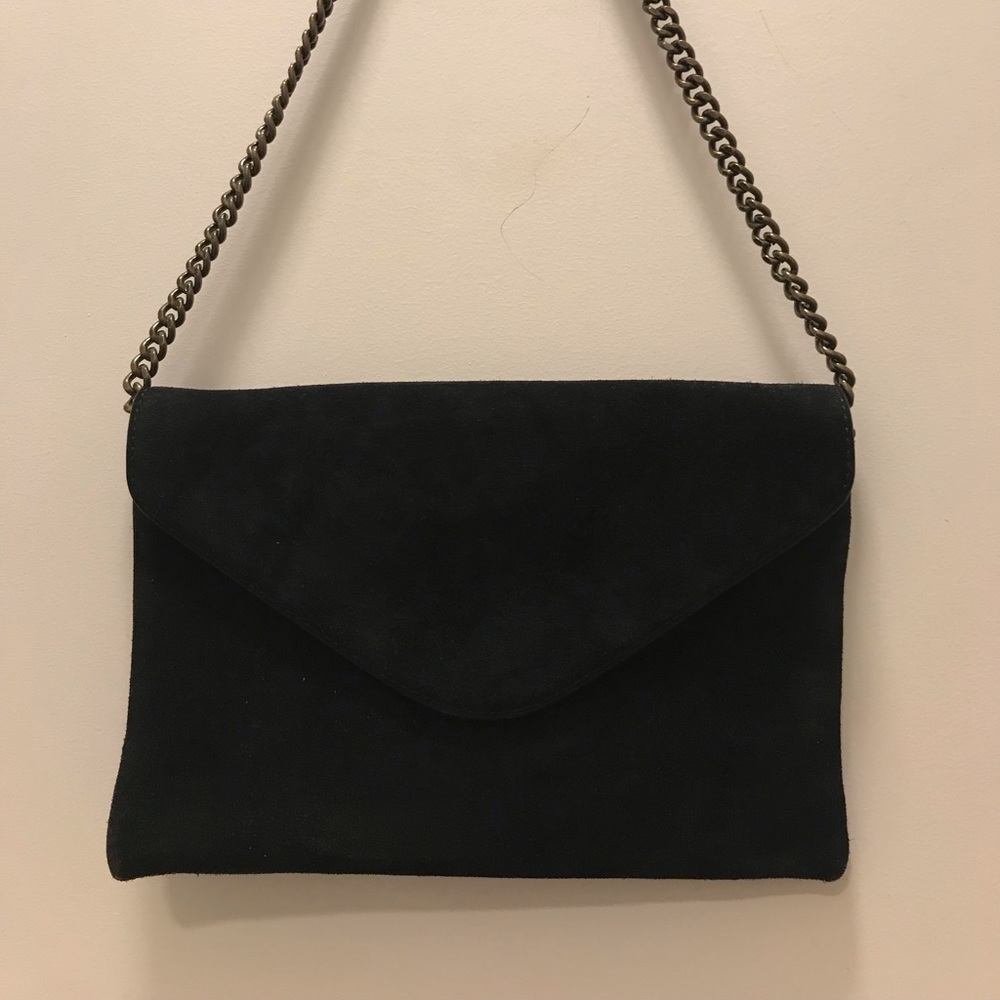 JCrew Black Suede Envelope Clutch